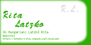 rita latzko business card